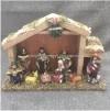 Resin handicrafts Christmas manger set wooden Nativity church gift details Picture